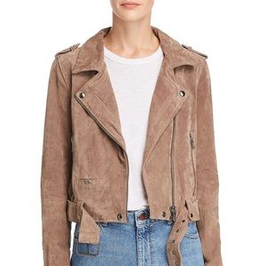 BLANKNYC morning suede moto jacket in coffee bean color
